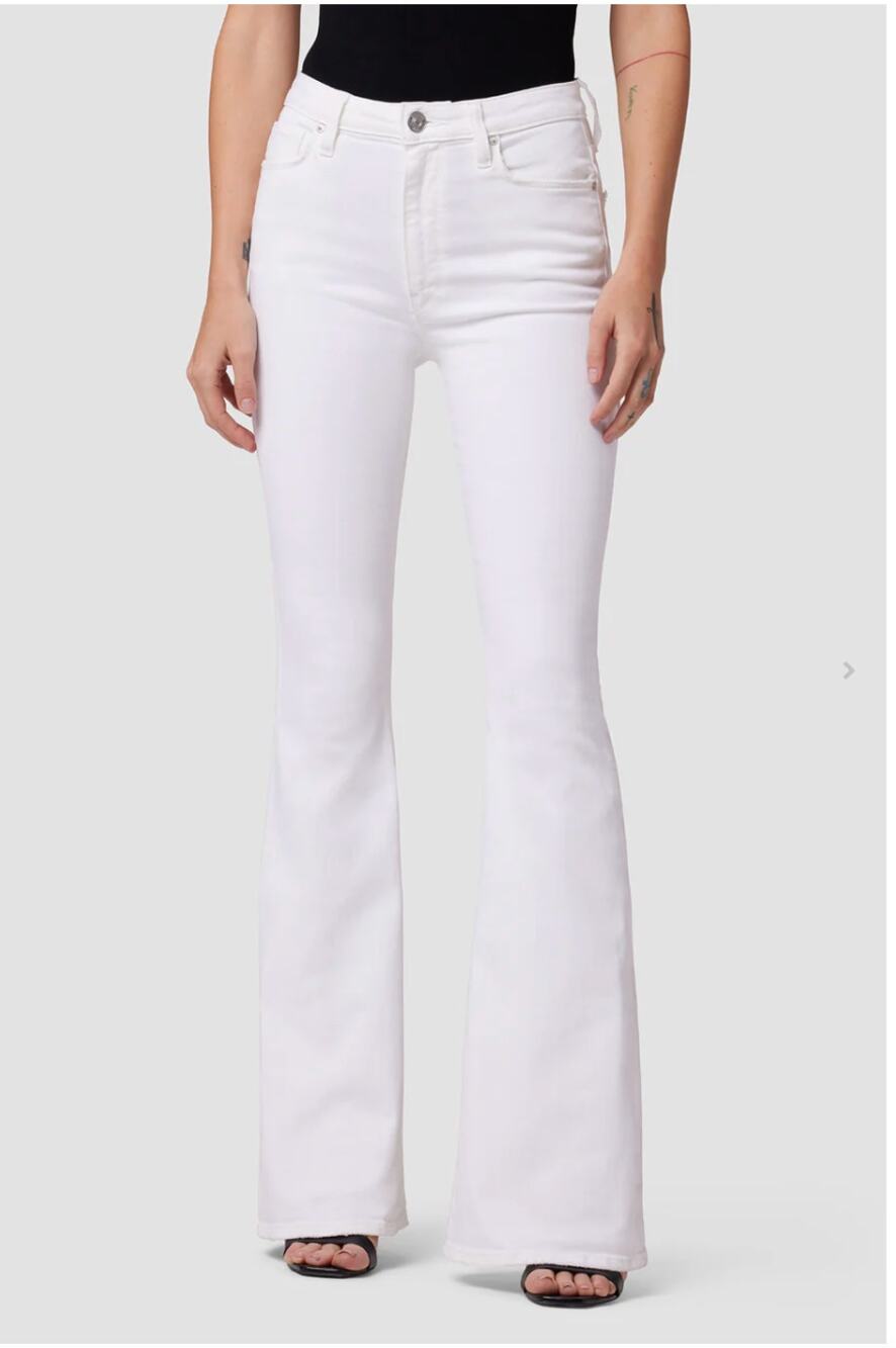 HUDSON JEANS NWT Holly High-Rise Flare White Denim Jeans in White Horse // 32
